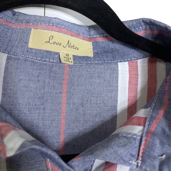 NWOT Love Notes Button Up Striped Top - Picture 3 of 8